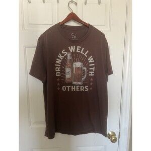 VINTAGE T SHIRT Drinks Well With Others C+P  Size XL